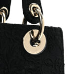 Canvas Embroidered Toile de Jouy Soleil Medium Lady D-Lite Black - Image 9