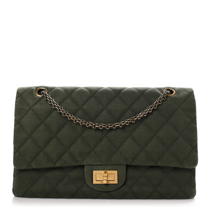 Canvas Quilted 2.55 Reissue 227 Flap Green - Image 1