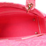 Canvas Toile De Jouy Reverse Embroidered Medium Lady D-Lite Fluorescent Pink - Image 9