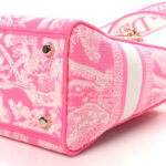 Canvas Toile De Jouy Reverse Embroidered Medium Lady D-Lite Fluorescent Pink - Image 6