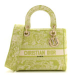 Canvas Toile De Jouy Reverse Embroidered Medium Lady D-Lite Green - Image 13