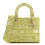 Canvas Toile De Jouy Reverse Embroidered Medium Lady D-Lite Green