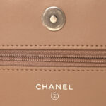 Caviar Chevron Quilted Boy Wallet On Chain WOC Dark Beige - Image 5