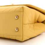 Caviar Chevron Quilted Mini Coco Handle Flap Yellow - Image 10