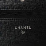 Caviar Chevron Quilted Wallet On Chain WOC Black - Image 6