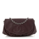 Caviar Half Moon Wallet On Chain WOC Bordeaux