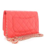 Caviar Quilted Bow Wallet On Chain WOC Orange - Image 12