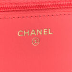 Caviar Quilted Bow Wallet On Chain WOC Orange - Image 5