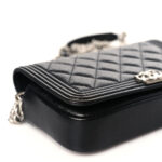 Caviar Quilted Boy Phone Holder Wallet On Chain Black - Image 10