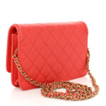 Caviar Quilted CC Filigree Wallet On Chain WOC Coral - Image 13