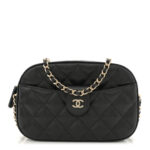 Caviar Quilted Chain Camera Bag Black - Image 4