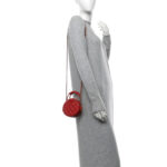 Caviar Quilted Chain Handle Round Clutch With Chain Bag Red - Image 2