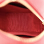 Caviar Quilted Chain Handle Round Clutch With Chain Bag Red - Image 4
