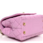 Caviar Quilted Extra Mini Coco Chain Handle Flap Pink - Image 9