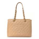 Caviar Quilted Grand Shopping Tote GST Beige - Image 11