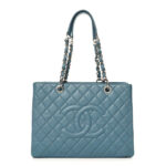 Caviar Quilted Grand Shopping Tote GST Blue - Image 5
