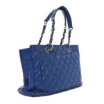 Caviar Quilted Grand Shopping Tote GST Blue - Image 3