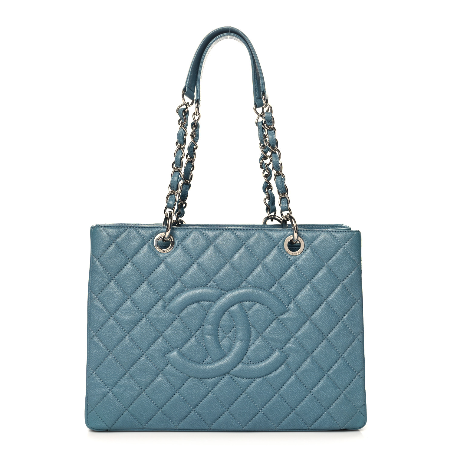 Caviar Quilted Grand Shopping Tote GST Blue11 Caviar Quilted Grand Shopping Tote GST Blue - Image 1