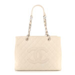 Caviar Quilted Grand Shopping Tote GST White - Image 4