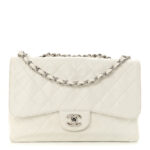 Caviar Quilted Jumbo Single Flap White - Image 4