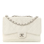 Caviar Quilted Jumbo Single Flap White