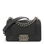 Caviar Quilted Small Boy Flap Black