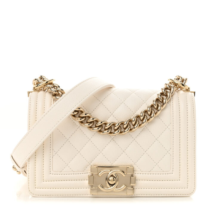 Caviar Quilted Small Boy Flap White - Image 1