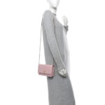 Caviar Quilted Studded CC Wallet on Chain WOC Light Pink - Image 2