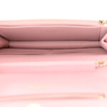 Caviar Quilted Studded CC Wallet on Chain WOC Light Pink - Image 4