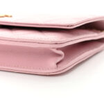 Caviar Quilted Studded CC Wallet on Chain WOC Light Pink - Image 10