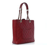 Caviar Quilted Vertical Grand Shopping Tote GST Red - Image 10