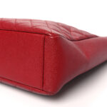 Caviar Quilted Vertical Grand Shopping Tote GST Red - Image 12