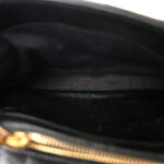 Cracked Shiny Calfskin Matelasse Chevron Monogram Medium College Bag Black - Image 5