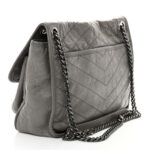 Crinkled Calfskin Matelasse Monogram Medium Niki Chain Satchel Fog - Image 3