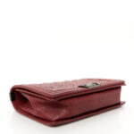 Crumpled Lambskin New Medium Studded Boy Flap Red - Image 4