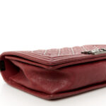 Crumpled Lambskin New Medium Studded Boy Flap Red - Image 7