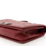 Crumpled Lambskin New Medium Studded Boy Flap Red - Image 8