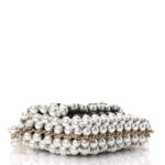 Crystal Pearl Beaded Mini Rectangular Flap Black White - Image 10