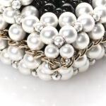 Crystal Pearl Beaded Mini Rectangular Flap Black White - Image 6