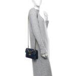 Denim Quilted Double You Mini Flap Blue - Image 2