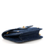Denim Quilted Double You Mini Flap Blue - Image 8