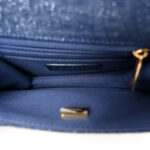 Denim Quilted Double You Mini Flap Blue - Image 9