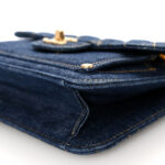 Denim Quilted Double You Mini Flap Blue - Image 5