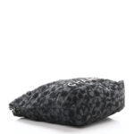 Denim Quilted Floral Print Mini Chanel 22 Black Grey - Image 4