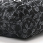 Denim Quilted Floral Print Mini Chanel 22 Black Grey - Image 8