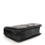 Denim Quilted Medium Boy Flap Black - Image 4