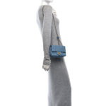 Denim Quilted Mini Pearl Crush Flap Blue - Image 2