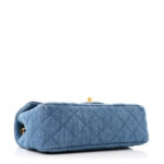 Denim Quilted Mini Pearl Crush Rectangular Flap Blue - Image 3
