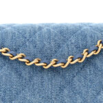 Denim Quilted Mini Pearl Crush Rectangular Flap Blue - Image 6