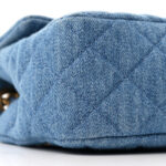 Denim Quilted Mini Pearl Crush Rectangular Flap Blue - Image 7